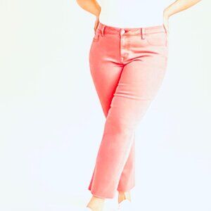 Maurices Plus Size Jeans Mid-Rise Slim Straight Ankle in Coral (14W) Worn once